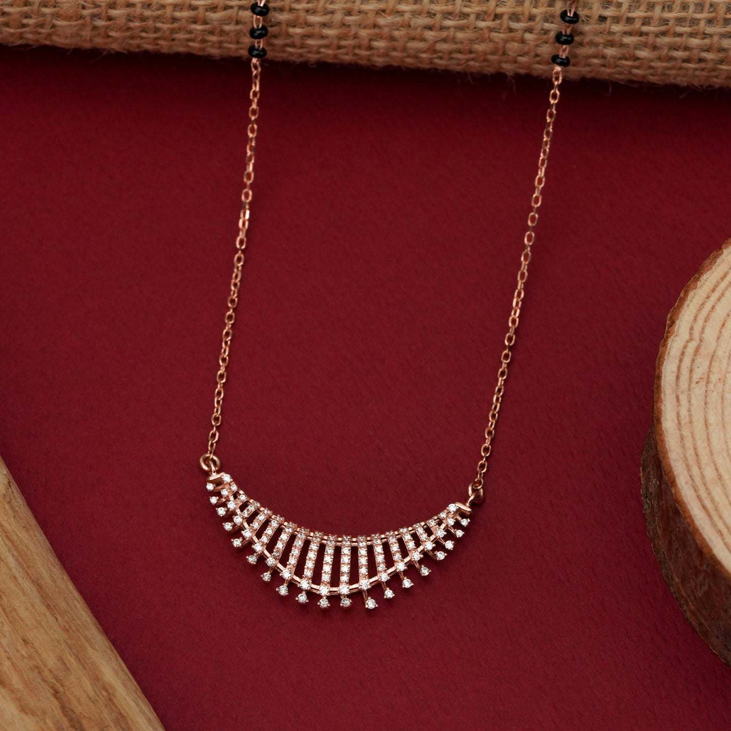 Fan Style 925 Silver Mangalsutra