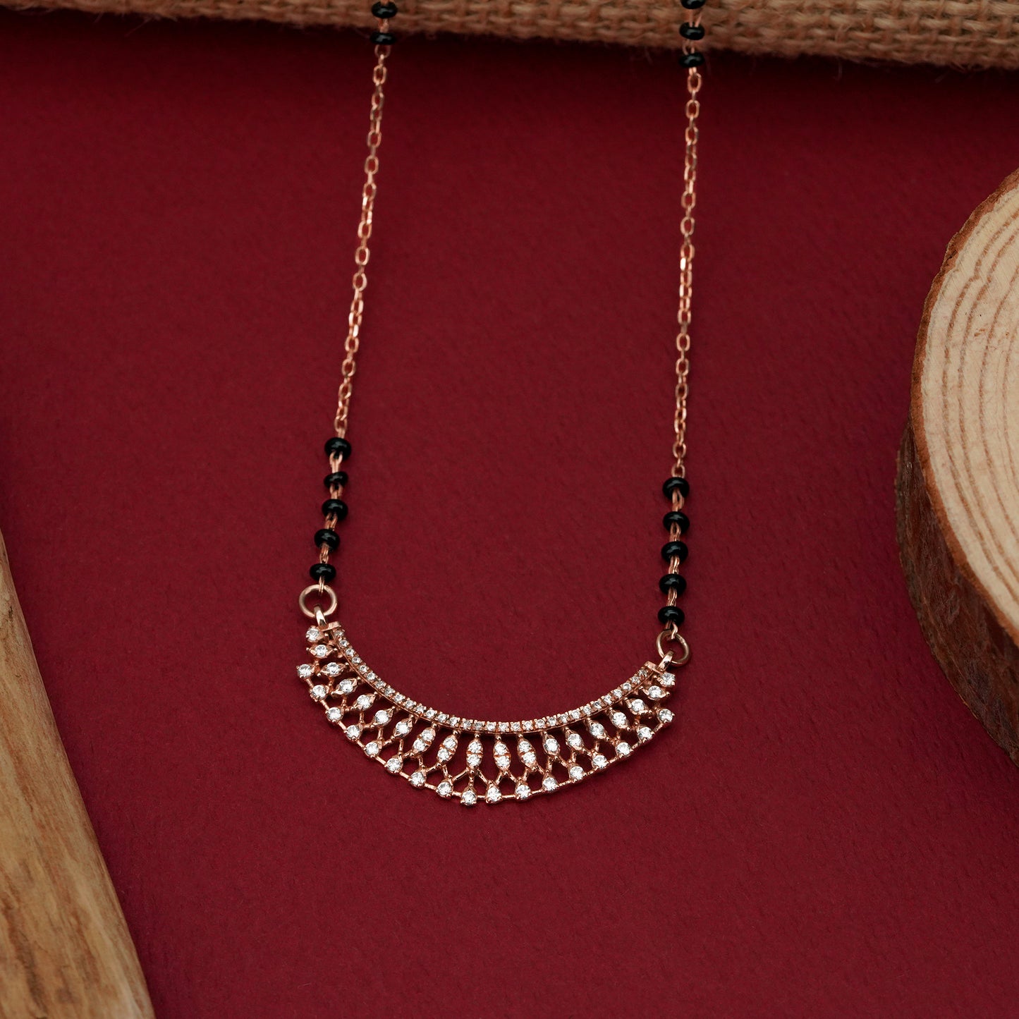 Elegant 925 Silver Diamond Cut Mangalsutra