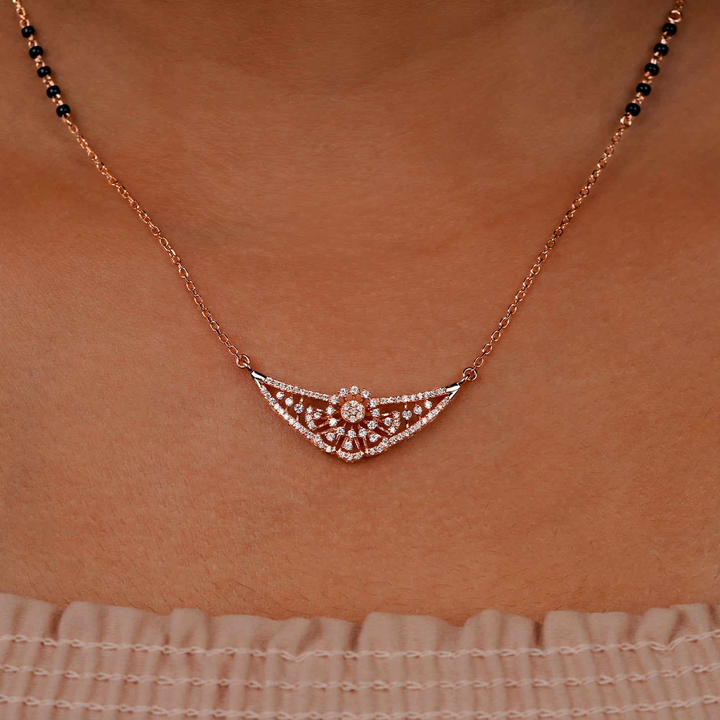 Floral Elegance 925 Silver Mangalsutra