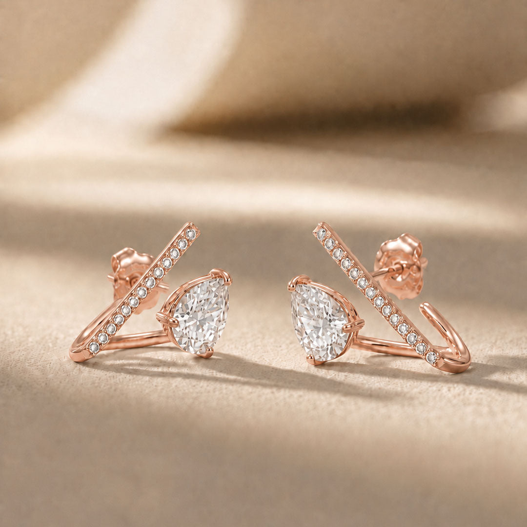 Elegant Pear Shape Stone Ear Cuff