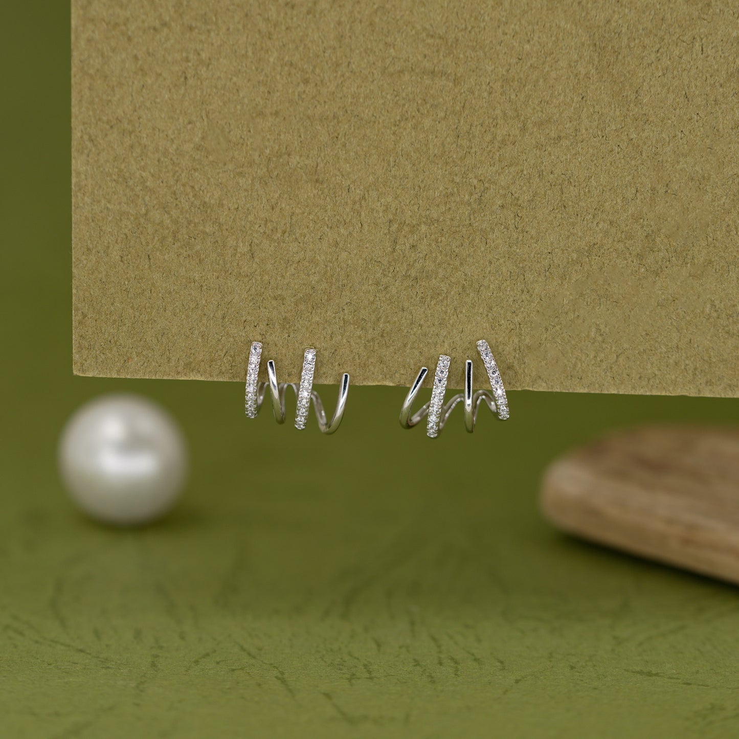 Triple Twist Diamond Hug Earrings