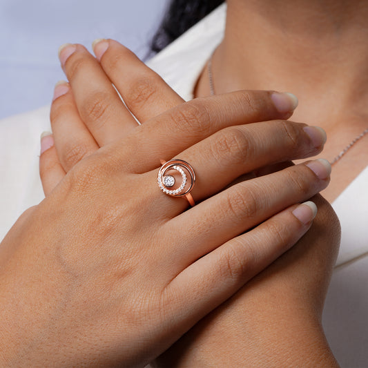 Aurora Rose Spiral Ring