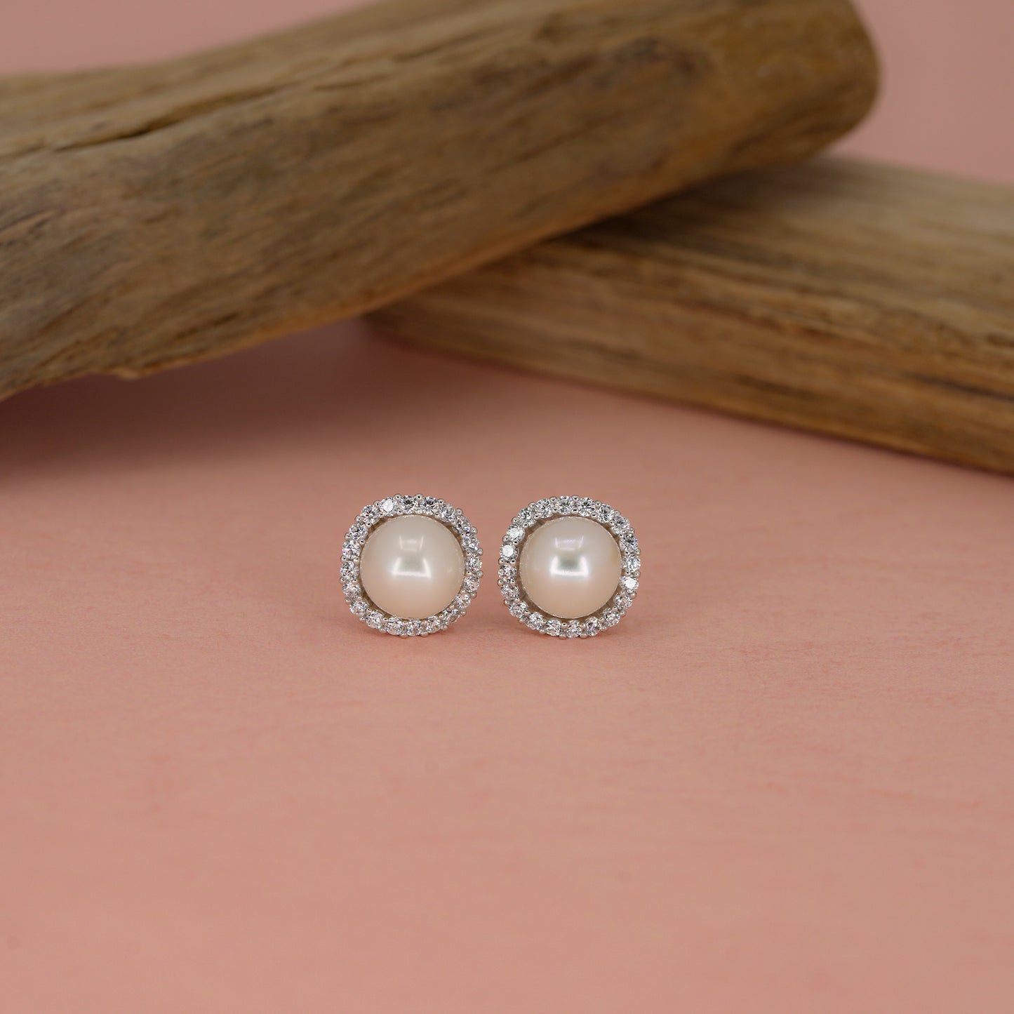 Luna Glow Sterling Silver Pearl Studs