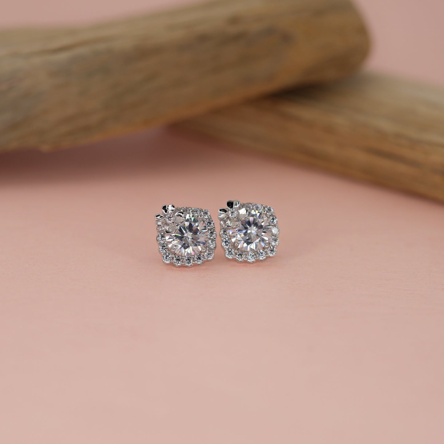 Radiant Halo Solitaire Studs