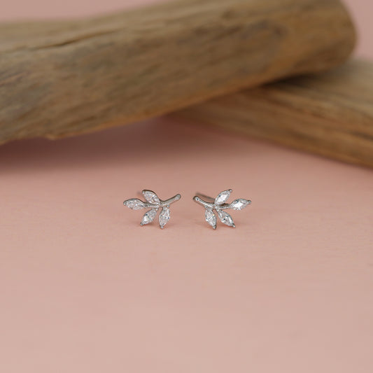 Whispering Leaf Diamond Studs