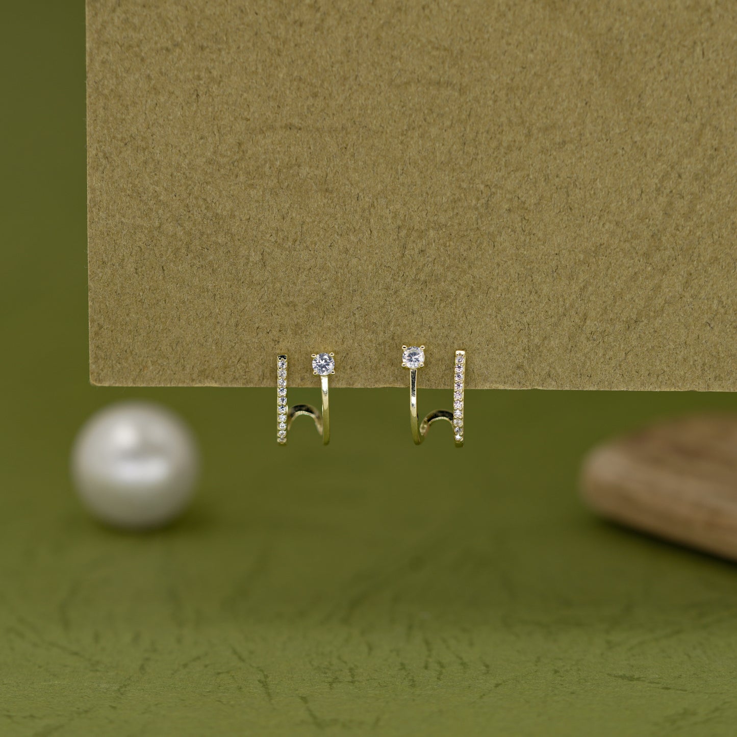 Aurora Sparkle Gold Hug Hoop Earrings