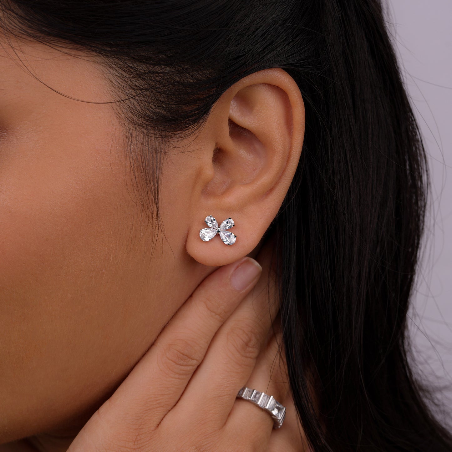 Blossom Glow Teardrop Stud Earrings for women