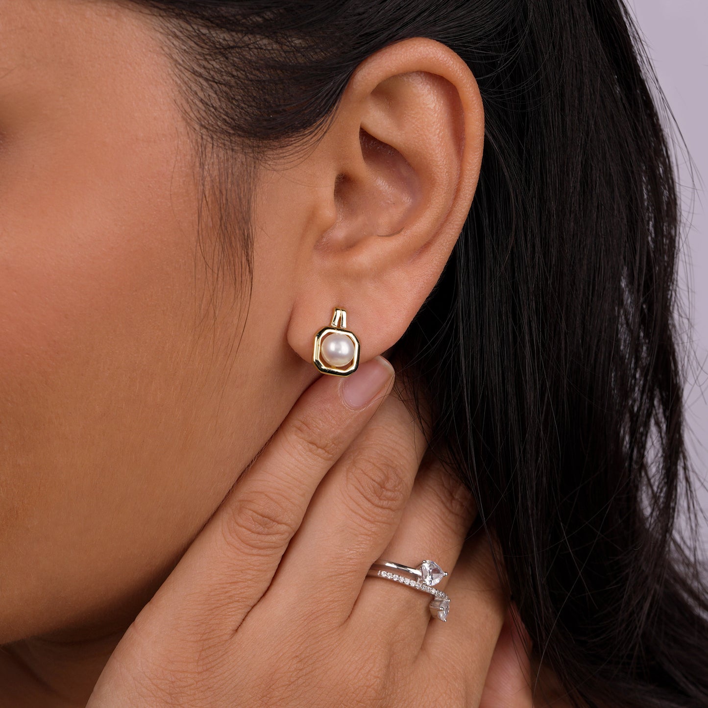 Aurelia Vintage Pearl Stud Earrings