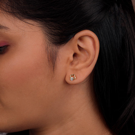 Celestial Charm Gold-Tone Stud Earrings
