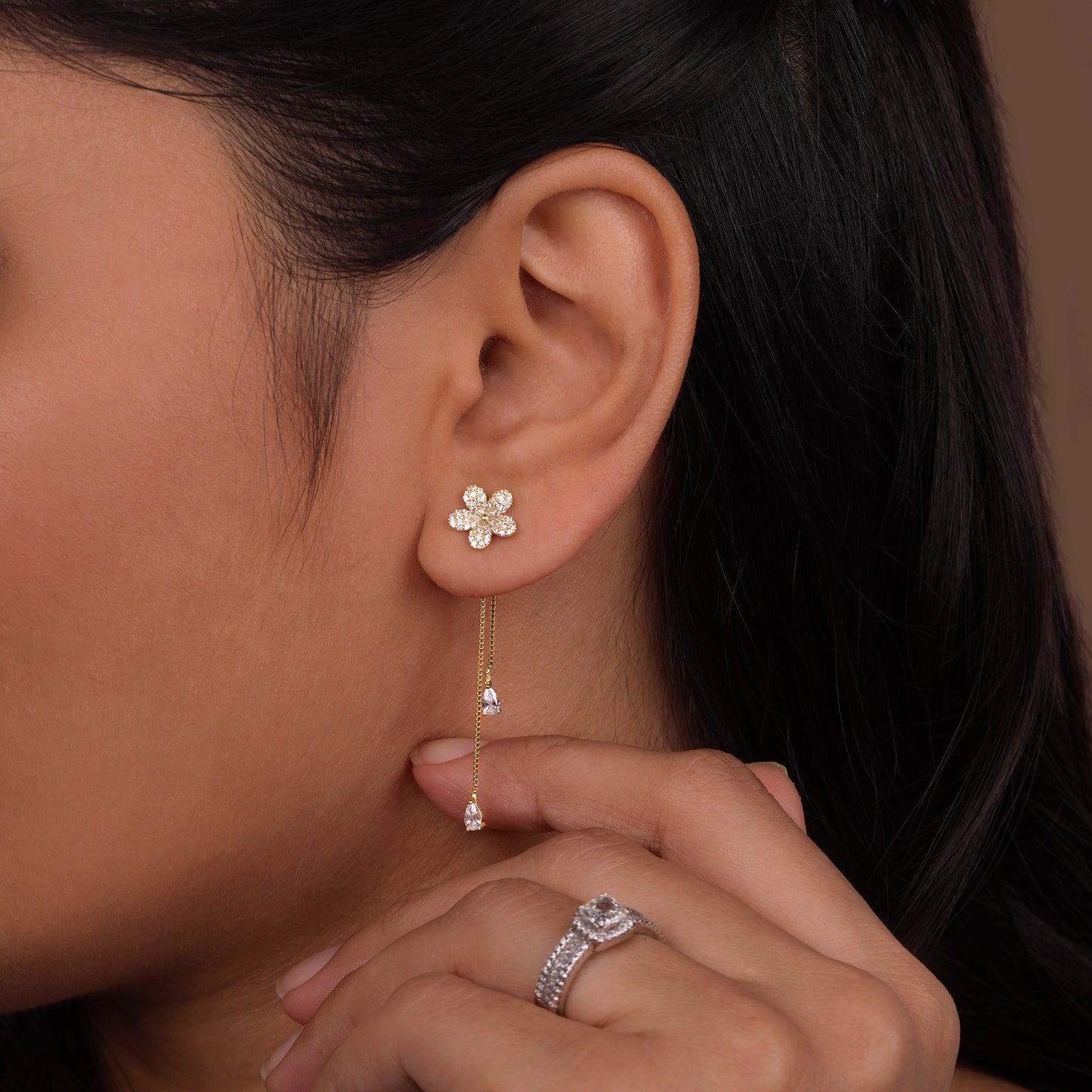 Daisy Drape Chain Earrings