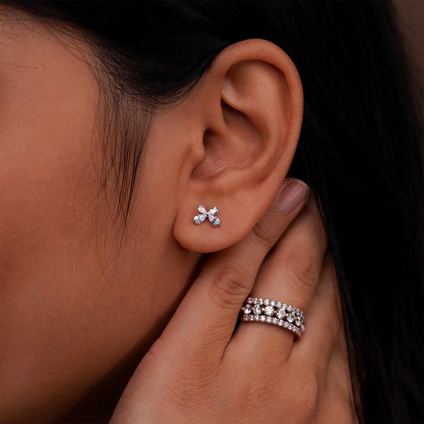 Sparkling Butterfly Crystal Stud Earrings