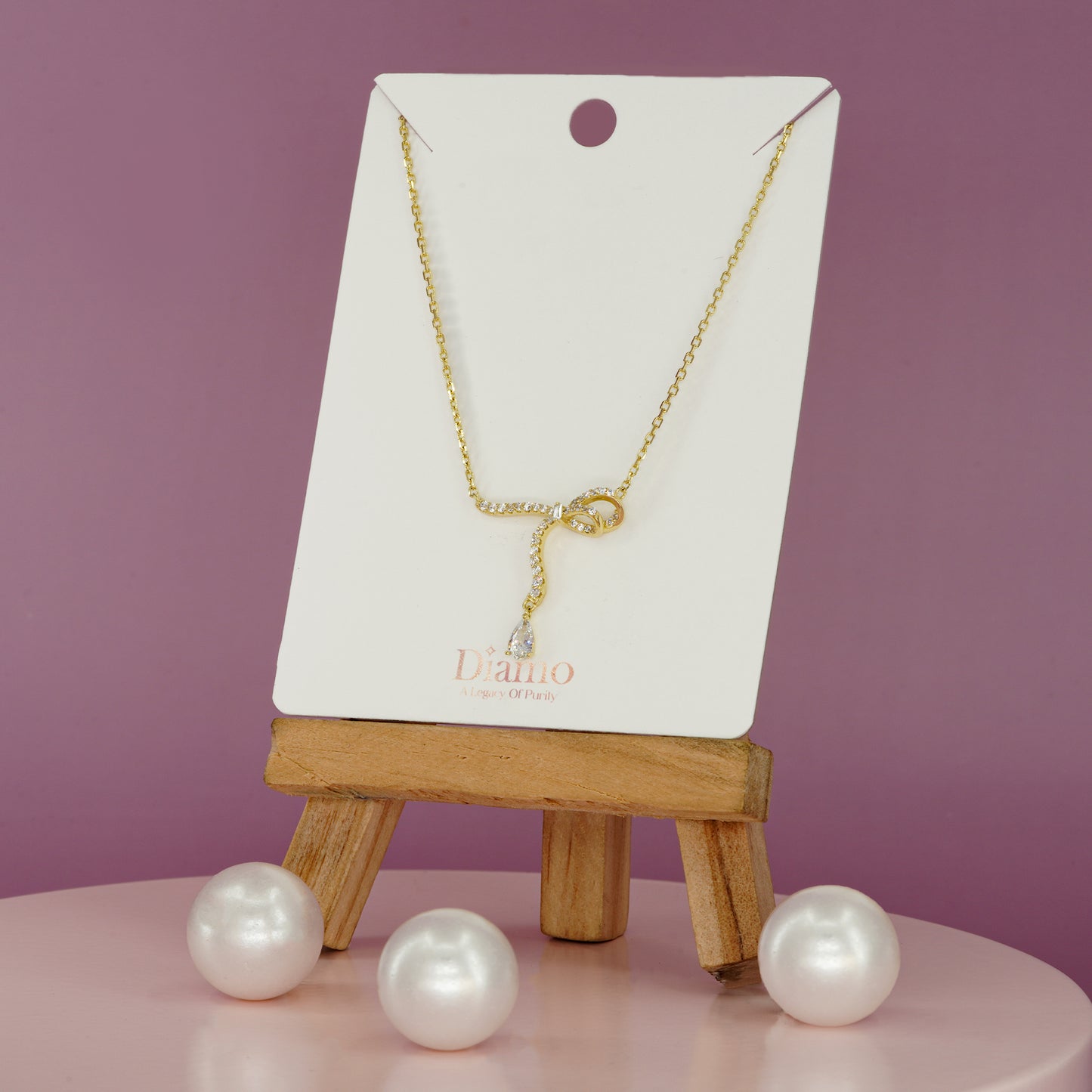 Ribbon Loop Charm Necklace