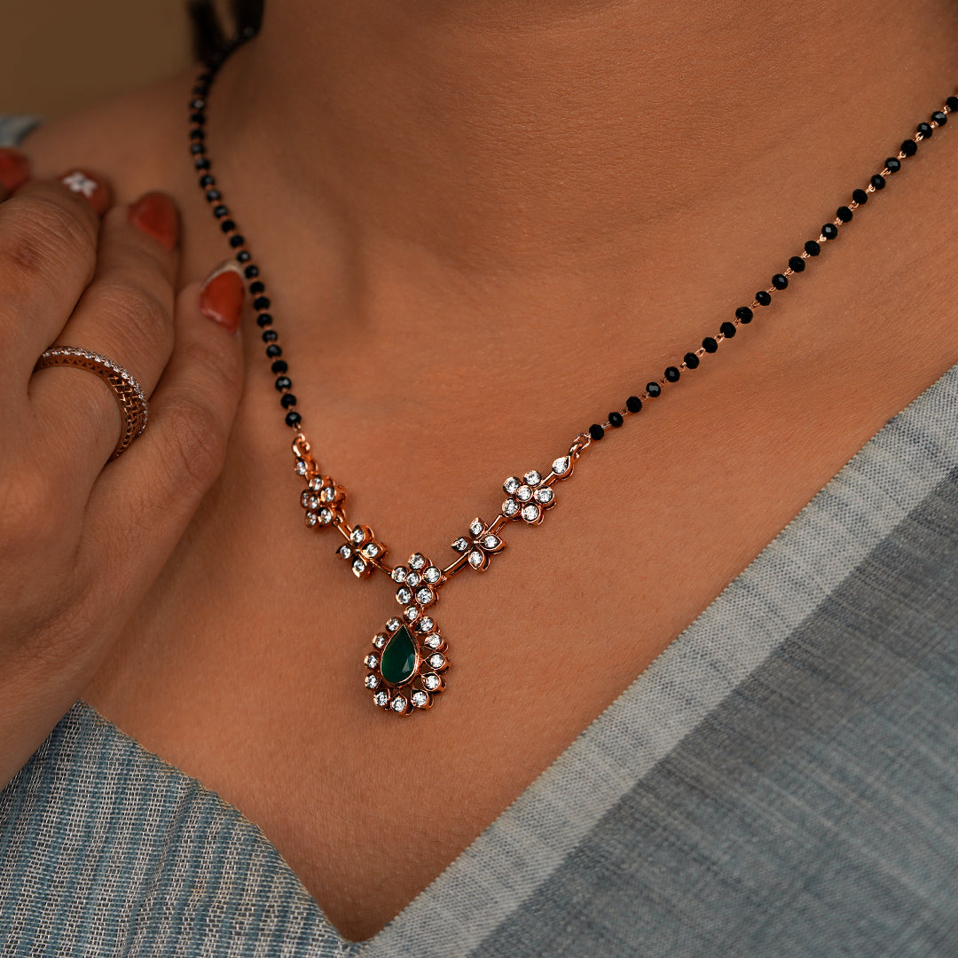 Shraddha Black Beads Gold Mangalsutra