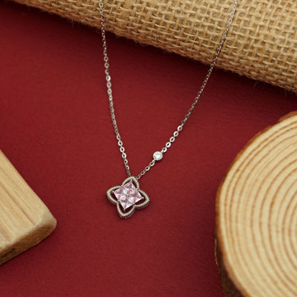 Blush Clover Radiance Pendant Necklace