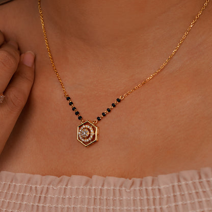 Circular Bloom 925 Silver Mangalsutra