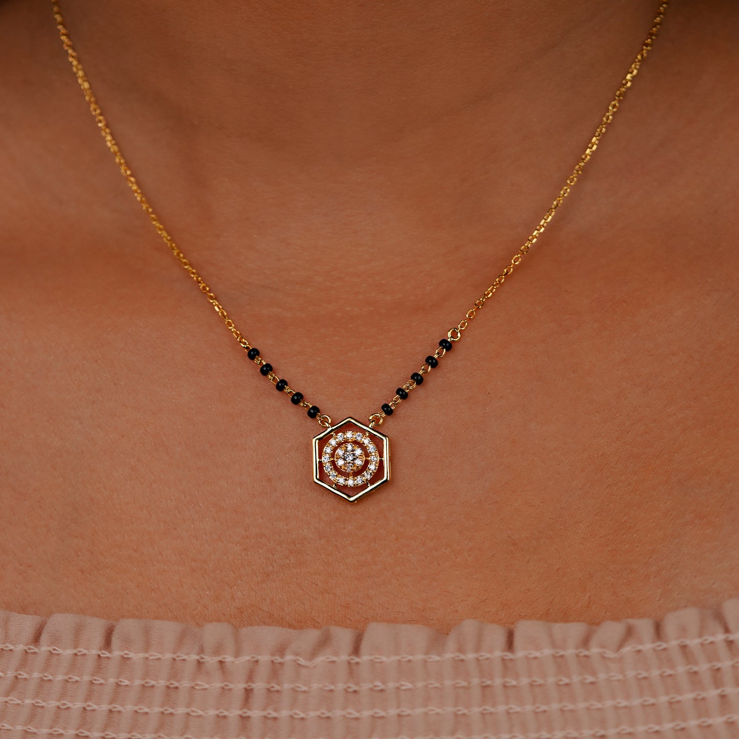 Circular Bloom 925 Silver Mangalsutra