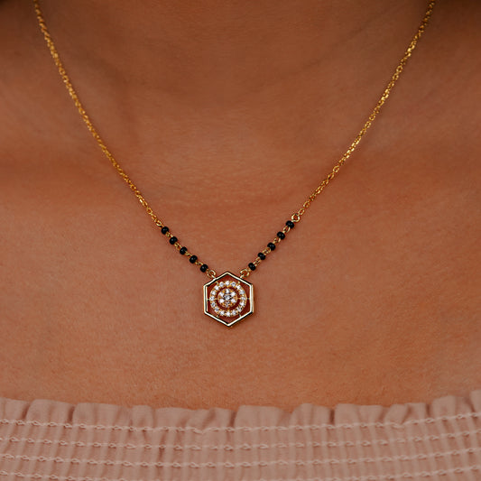 Circular Bloom 925 Silver Mangalsutra
