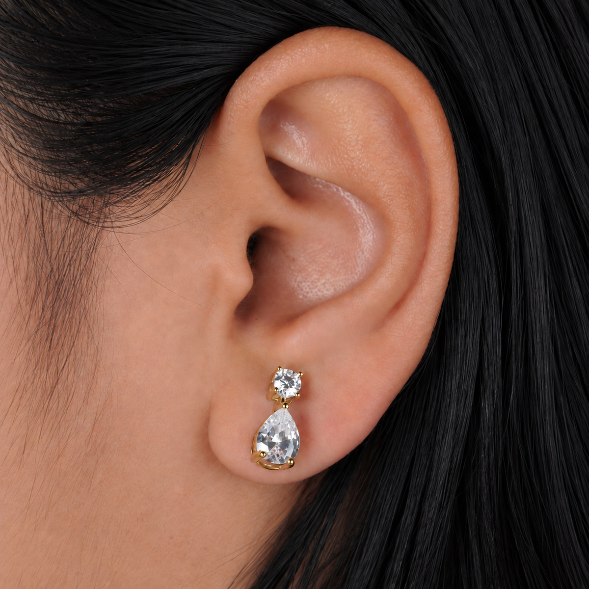 Elara Teardrop Solitaire Earrings
