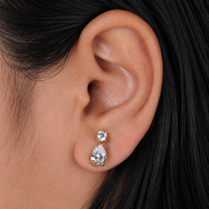 Elara Teardrop Solitaire Earrings