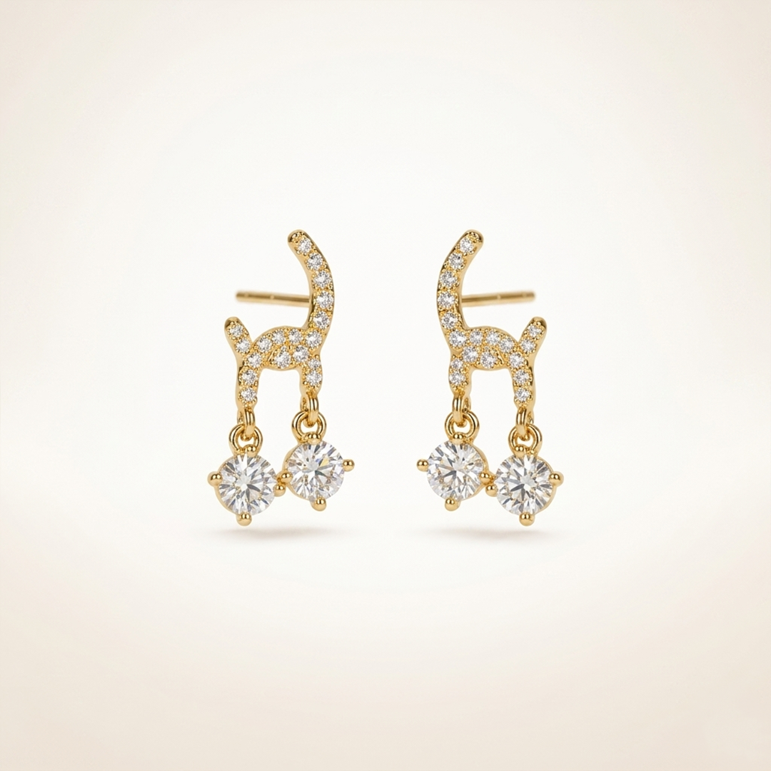 Sparkling Crystal Curve Drop Earrings