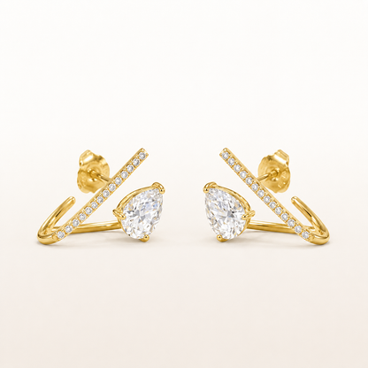Elegant Pear Shape Stone Ear Cuff