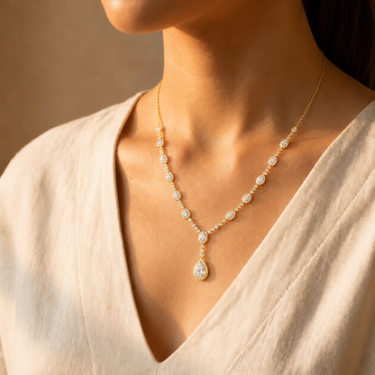 Royal Radiance Teardrop Crystal Necklace