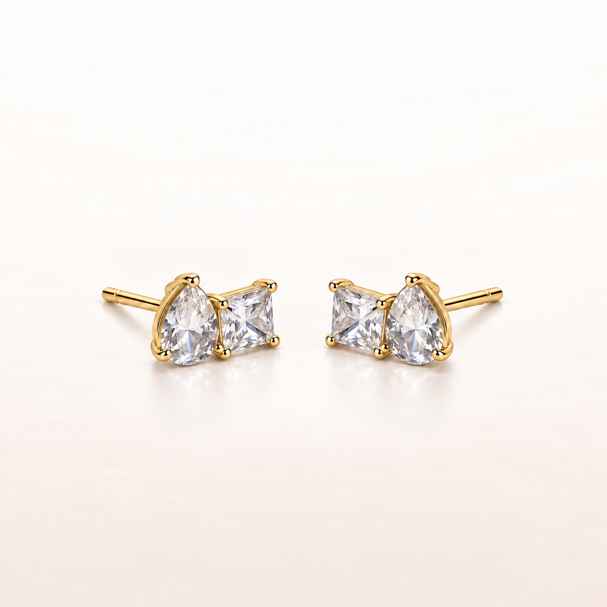 Twin-Cut Stud Earrings