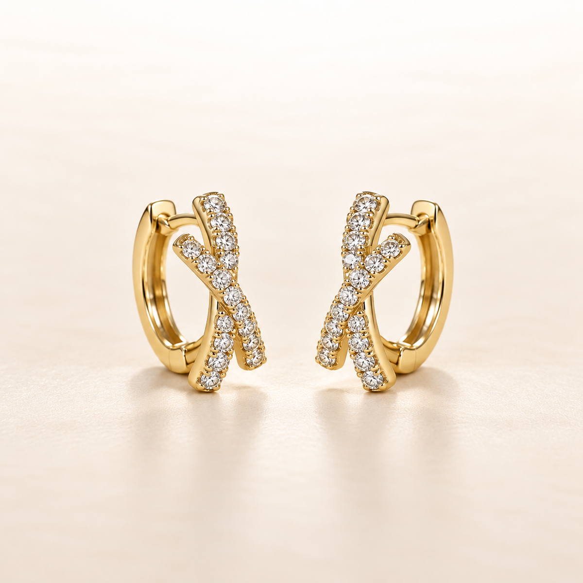 Xenia Criss-Cross Sparkle Hoops