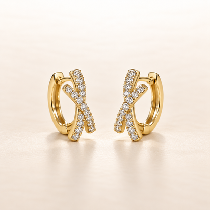 Xenia Criss-Cross Sparkle Hoops