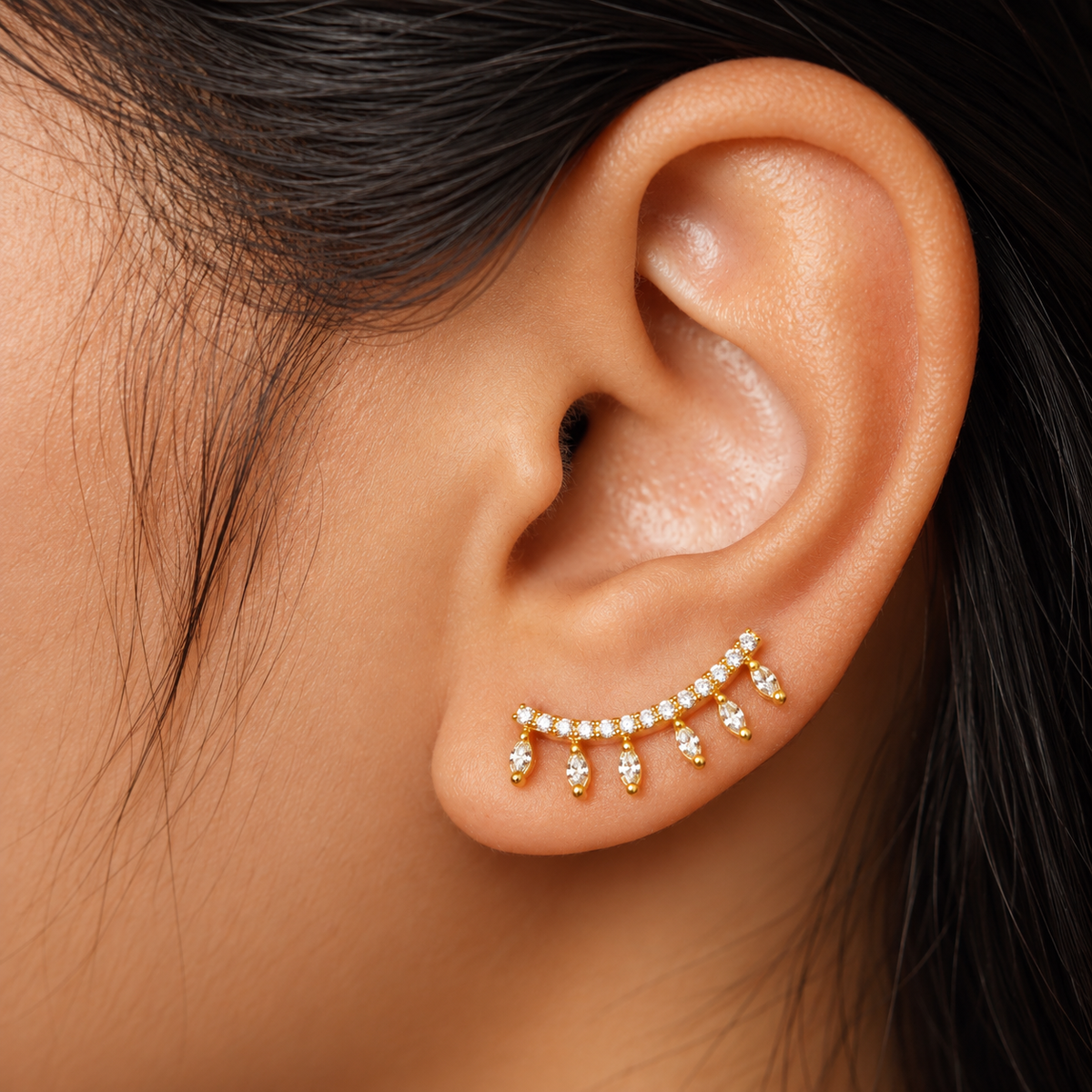 Marquise Drop Ear Cuff