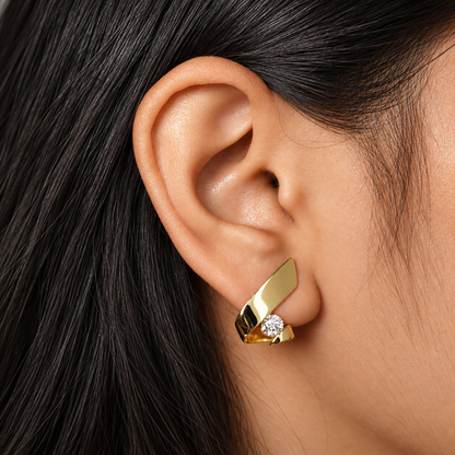 Sculpted Luxe Solitaire Earrings