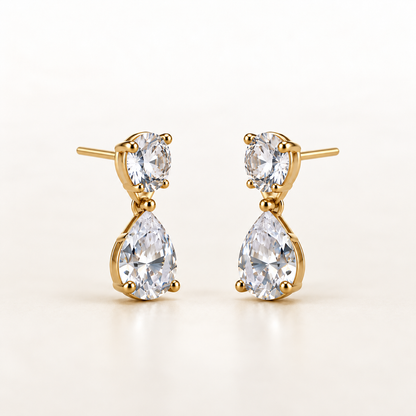Elara Teardrop Solitaire Earrings