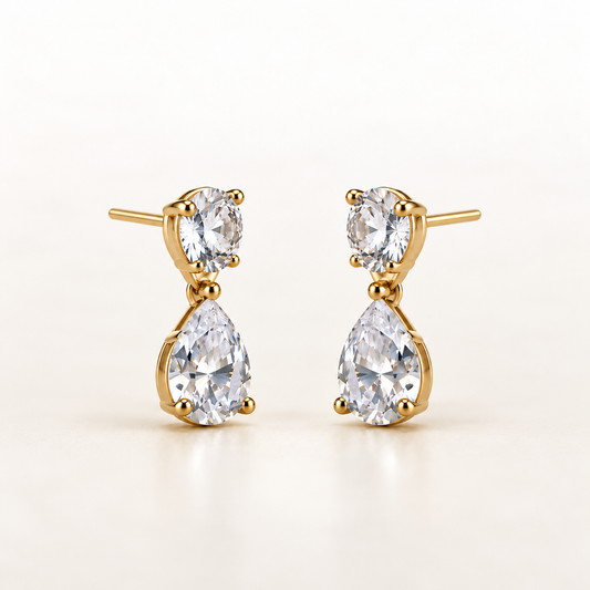 Elara Teardrop Solitaire Earrings