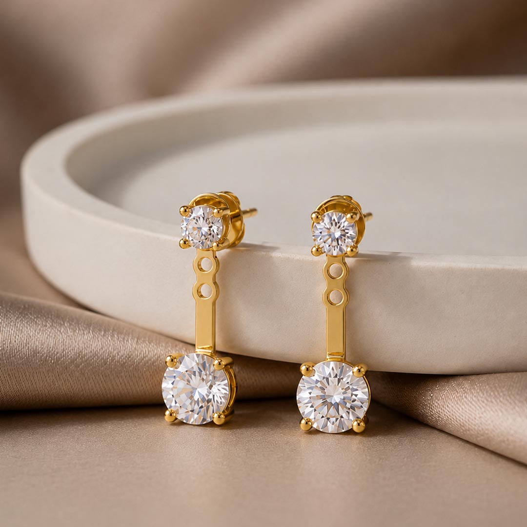 Trending Double Stone Earrings