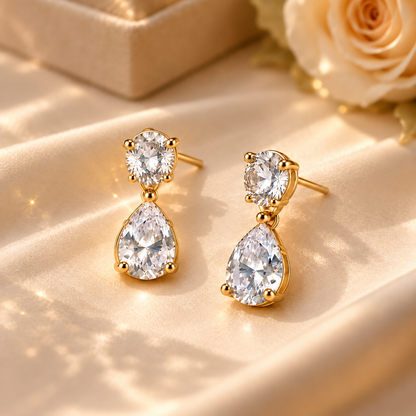 Elara Teardrop Solitaire Earrings