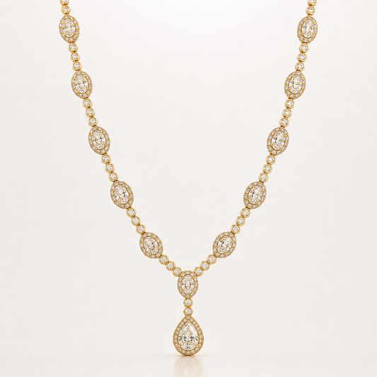 Royal Radiance Teardrop Crystal Necklace
