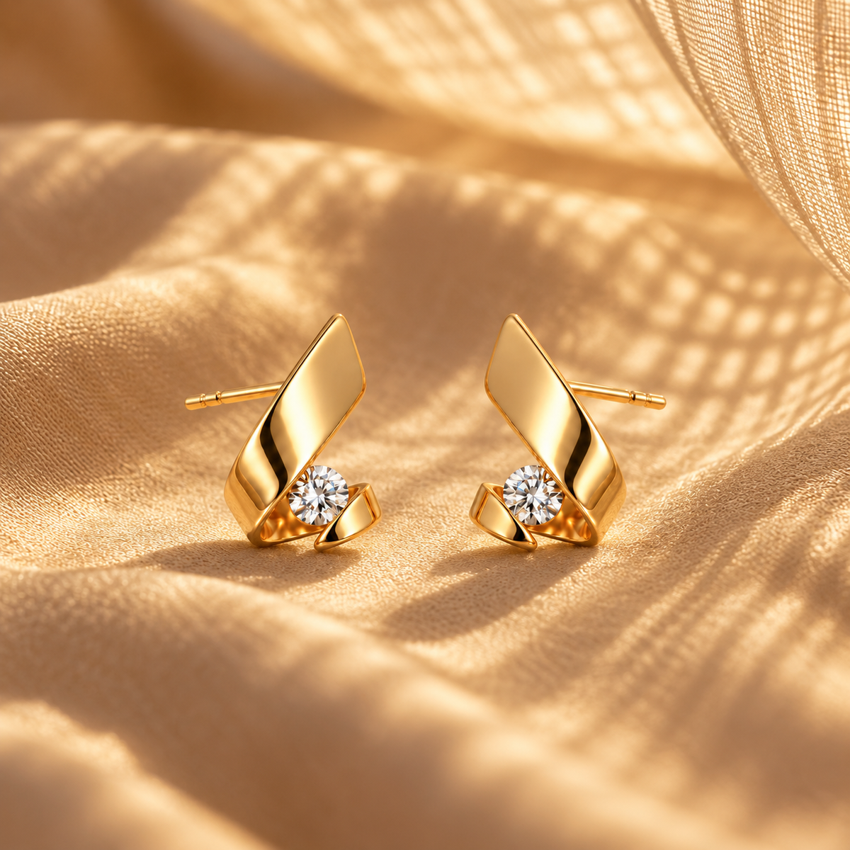 Sculpted Luxe Solitaire Earrings