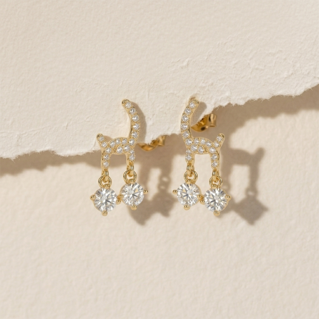 Sparkling Crystal Curve Drop Earrings