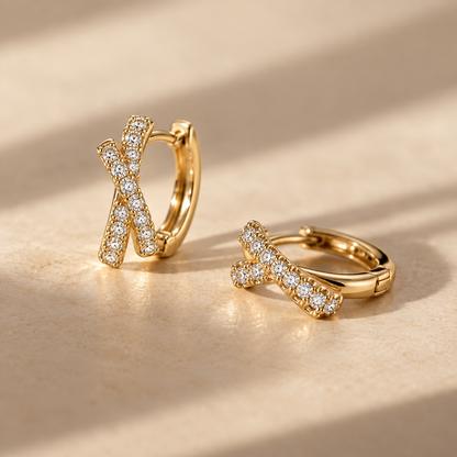 Xenia Criss-Cross Sparkle Hoops
