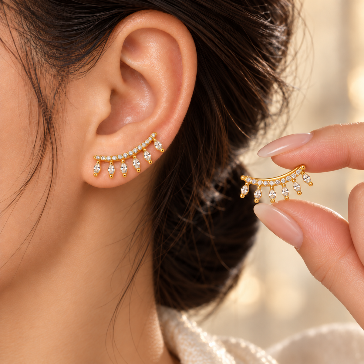 Marquise Drop Ear Cuff