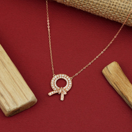 Radiant Ribbon Halo Pendant Necklace