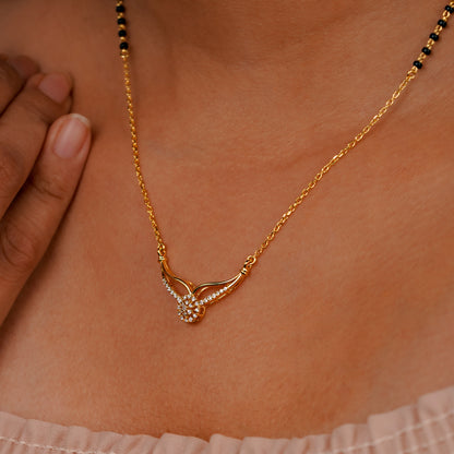 Floral Aura 925 Silver Diamond Mangalsutra
