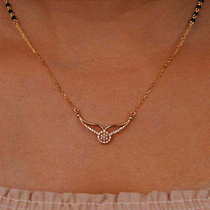 Floral Aura 925 Silver Diamond Mangalsutra