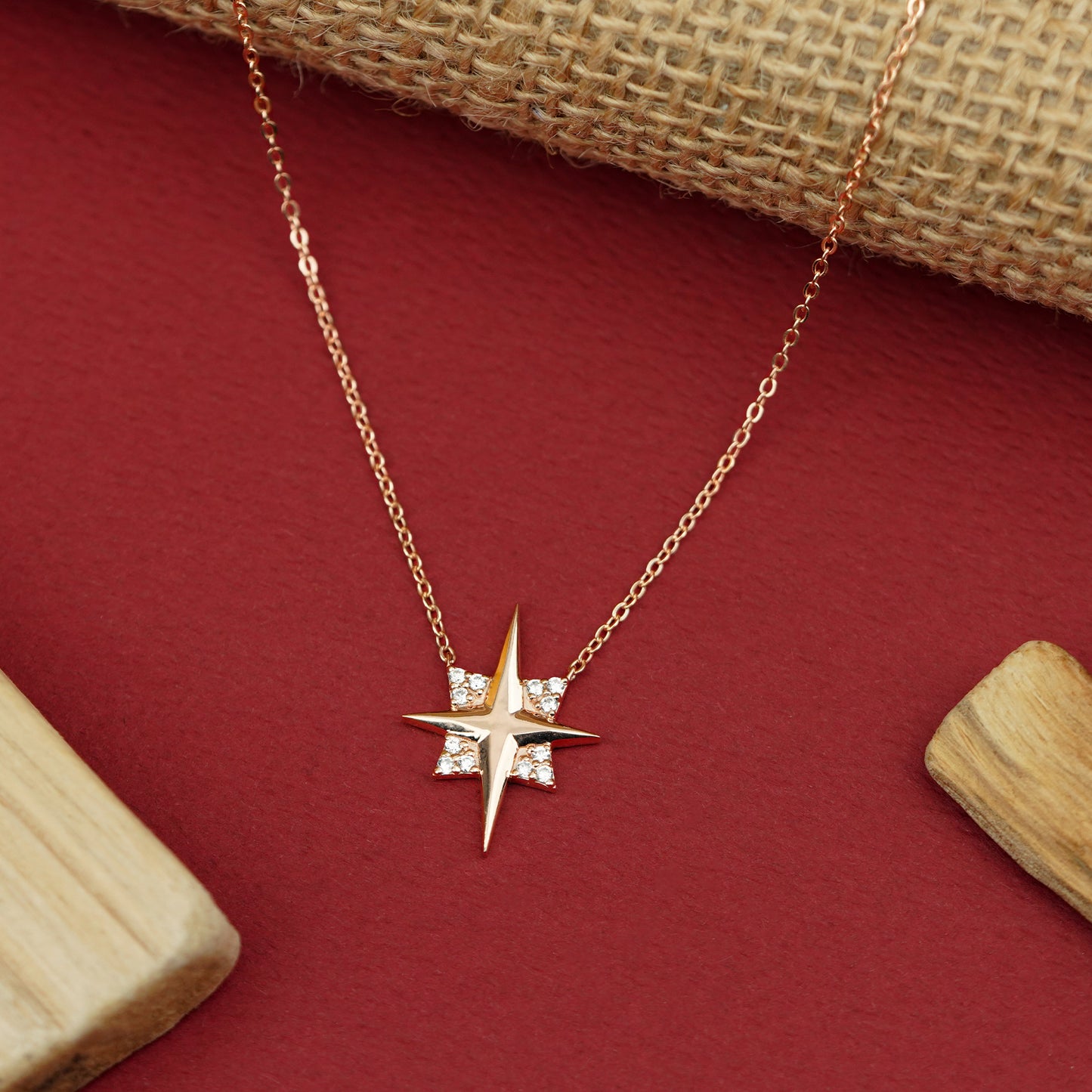 Celestia North Star Diamond Pendant Necklace