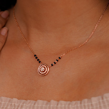 Round Charm 925 Silver Mangalsutra