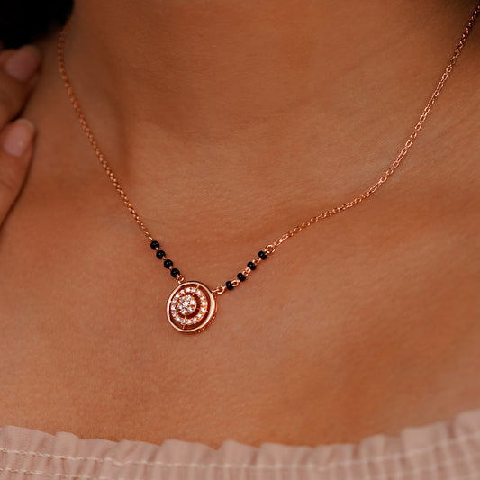 Round Charm 925 Silver Mangalsutra