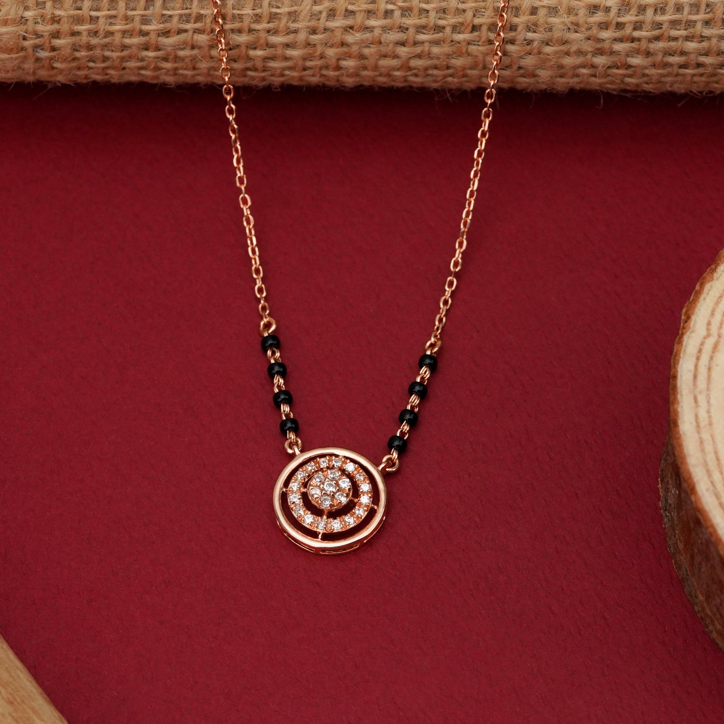 Round Charm 925 Silver Mangalsutra