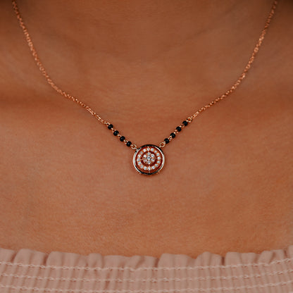 Round Charm 925 Silver Mangalsutra
