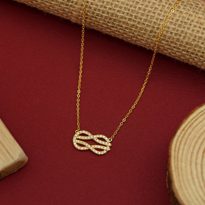 Eternal Harmony Infinity Pendant Necklace in Gold Finish