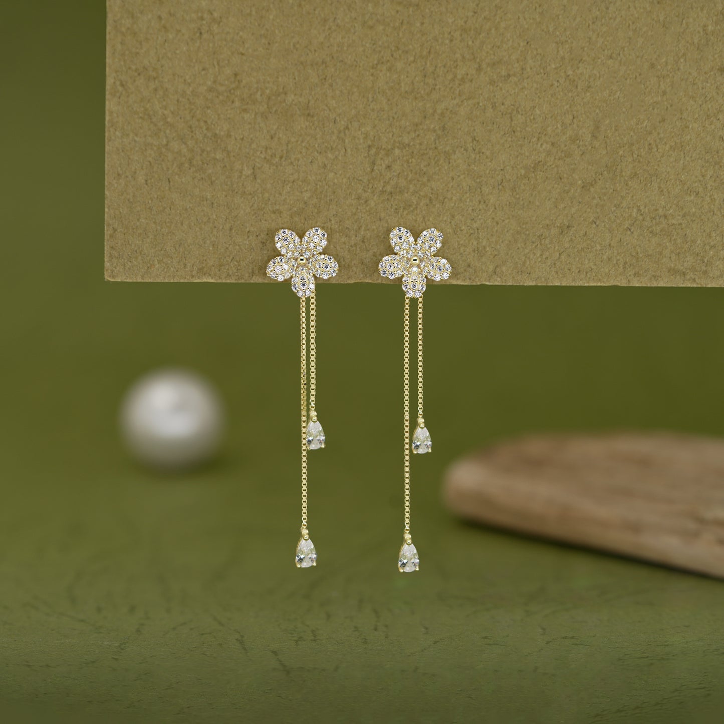 Daisy Drape Chain Earrings